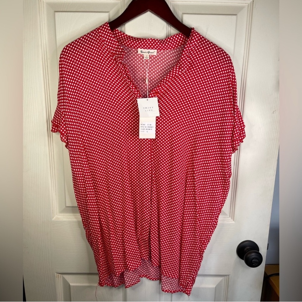 Grand & Greene Red Polka Dot Blouse